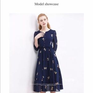 Chiffon Butterfly Embroidered Women’s Dress